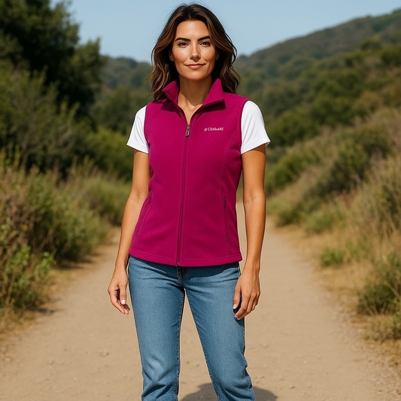 Columbia Womens Benton Springs Fleece Vest  Pink Full Zip Outdoor Layer Size XS - Picture 1 of 14